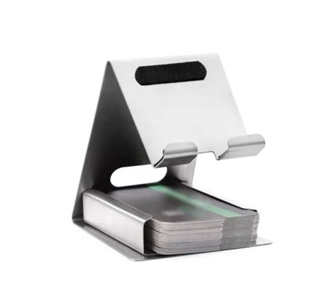 Mobeeta Stainless Steel Mobile Stand With Card Holder Mobeeta