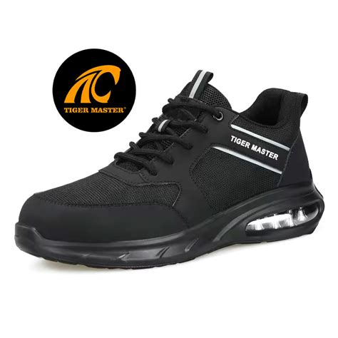 Air Cushioned Steel Toe Puncture Resistant Work Safety Shoes For Men