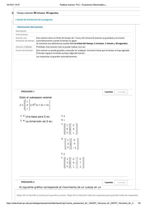 Práctica Calificada 2 ciclo 2021 2 Ecua dif Ecuaciones