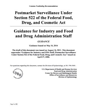 Fillable Online Fda Postmarket Surveillance Under Section Of The