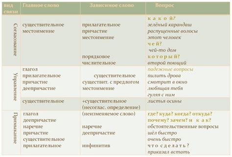 виды связи в словосочетаниях | Связь, Язык, Русский язык