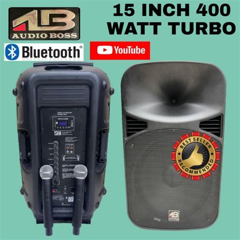 Jual SPEAKER AKTIF PORTABLE WIRELESS AUDIO BOSS 15 INCH 400 WATT TURBO