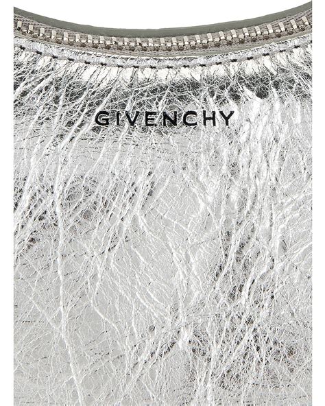 Givenchy Moon Cut Out Mini Hobo Bag In Sliver Grey Fwrd