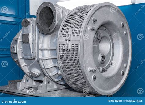 Marine Gas Turbine Engine Engineering Equipment Turbine Close Up