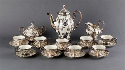 Rosenthal Porcelain Coffee Service Pompadour Elfenbein Comprising