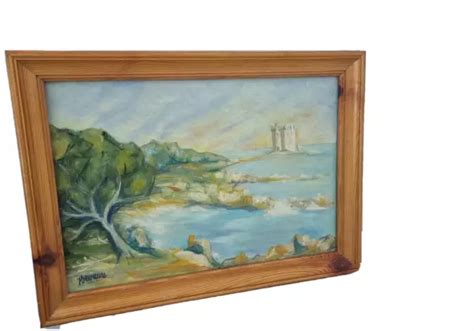 Peinture Huile Sur Toile Impressionniste Paysage Bord De Mer Tableau