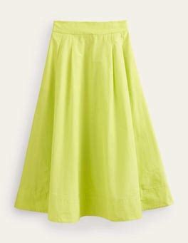 Jupe Midi En Taffetas Enfiler Citron Vert Sauvage Boden Fr