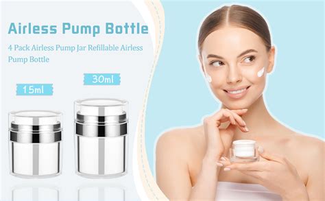 Pcs Airless Pump Jar Ml Ml Refillable Airless Pump Bottle