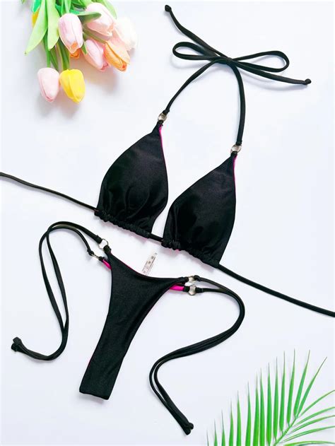 Conjunto de Bikini Sexy de vendaje sólido para mujer Amaia Shop