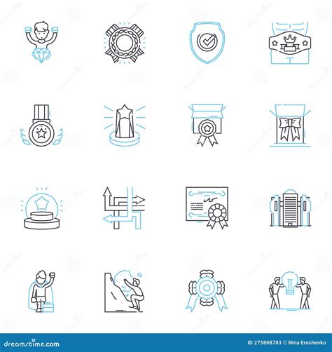 Conjunto De Iconos Lineales De Evolución De Trabajo Colaboración De