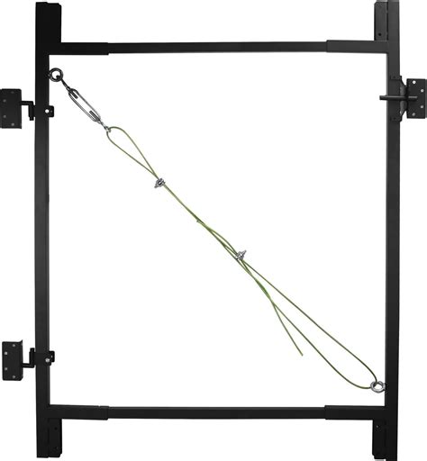 Sidasu Black Steel Frame Diy Gate Building Kit Fence Gate Kit Fits 36