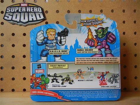 Marvel Super Hero Squad Rare Sealed Wave 10 Shield Agent And Skrull