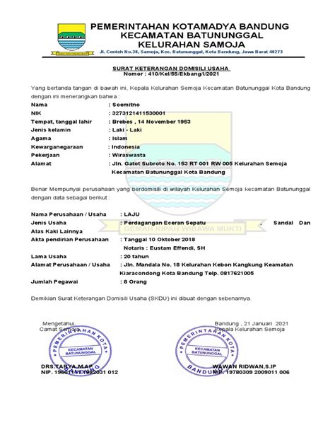 Contoh Surat Keterangan Domisili Wna Surat Keterangan Desain Contoh