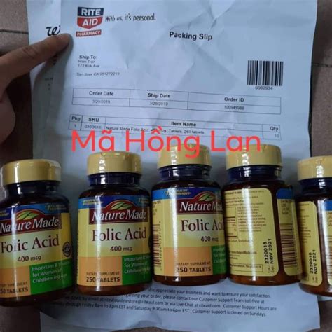 Bổ Sung Axit Folic NATURE MADE FOLIC ACID 400MCG 250 VIÊN Shopee Việt Nam