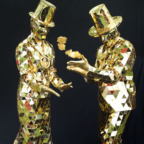 Gold Mirror Human Statues Human Statue Bodyart