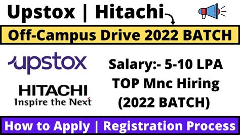 Upstox Hitachi Off Campus Drive 2022 Graduates BATCH Many Courses