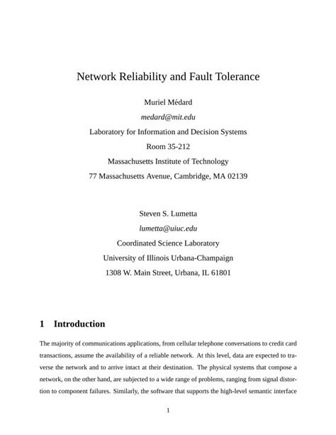 Pdf Network Reliability And Fault Pdf Filenetwork Reliability And