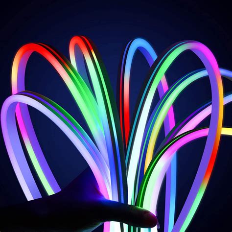 Smart Rgbic Neon Flex Led Strip Lights Multicolor Chasing Dream Colo