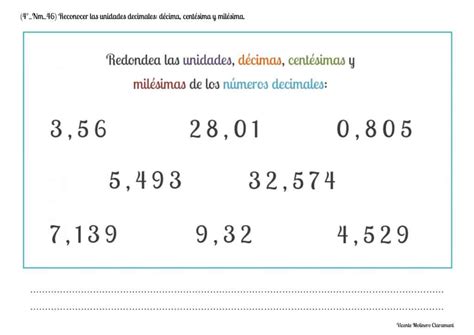 N Meros Decimales Cuarto Educaci N Primaria A Os