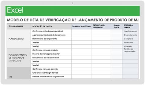 Modelos Gratuitos De Lista De Verifica O De Lan Amento De Produtos