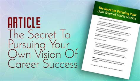 Plr Articles And Blog Posts The Secret To Pursuing Your Own Vision Of