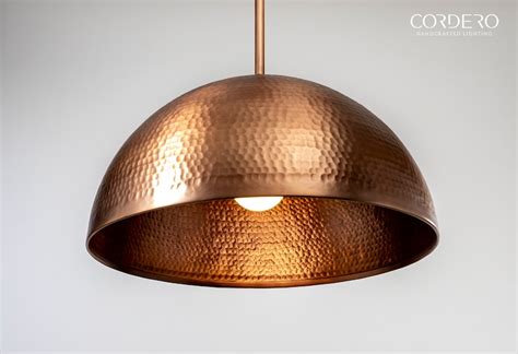 Copper Hammered Dome Pendant Light Fixture Etsy