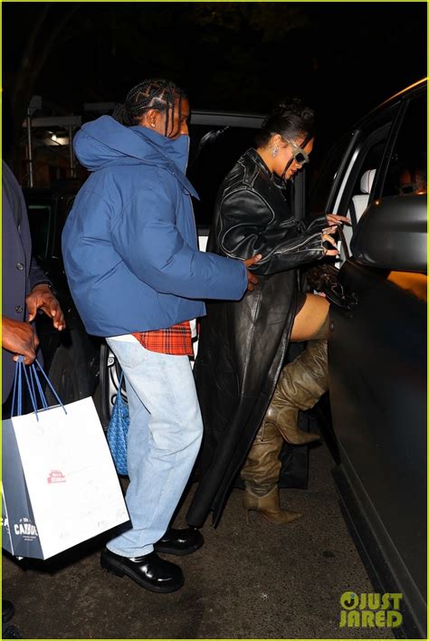 Pregnant Rihanna Wears Full Leather Look On Date Night With A Ap Rocky