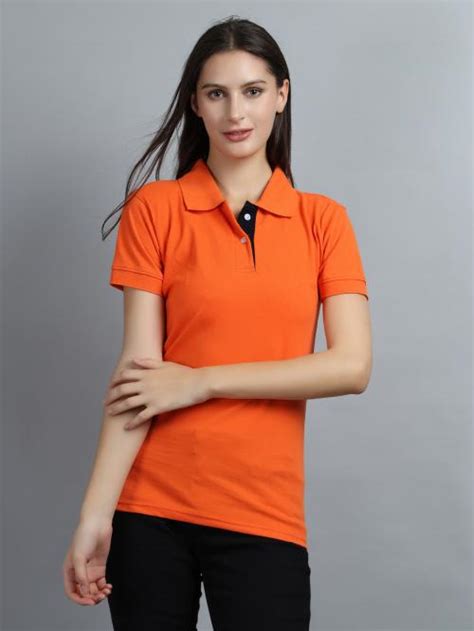 Buy The Pashupati Impex Women Cotton Polo T Shirt Orange Colour Online At Best Prices In India