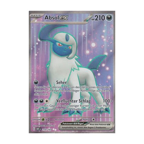 Absol ex 214 197 Obsidianflammen Pokemon Karte günstig kaufen