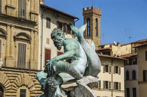 The Fountain of Neptune in a Summer Day in Florence, Italy Stock Photo - Image of fountain, city ...