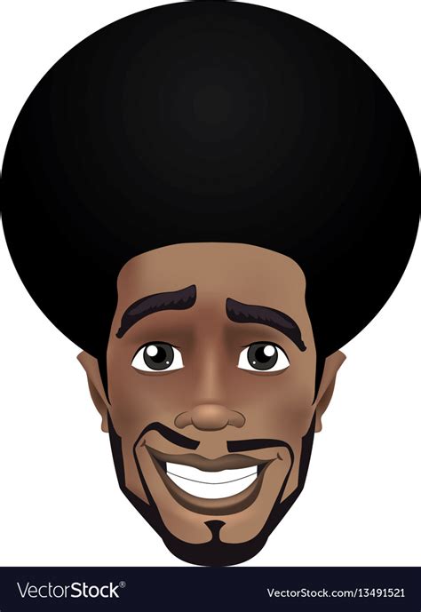 Cute beard afro smiling black guy face avatar Vector Image