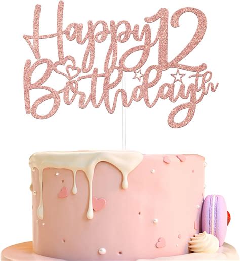 Rose Gold Glitter 12th Birthday Cake Topper Australia Ubuy