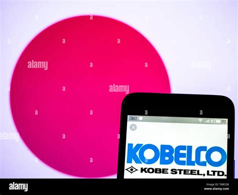 In this photo illustration a Kobe Steel, Ltd. logo seen displayed on a ...