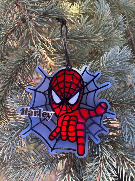 Spiderman Christmas , Holiday Ornaments, Acrylic Spider-man Ornament ...