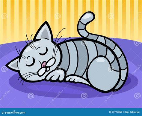 Sleeping Cat Cartoon Illustration Stock Photos - Image: 27777863