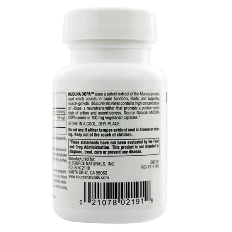 Мукуна Пекуча Source Naturals Mucuna Dopa 60 Капсул SN2191 OD, Код ...