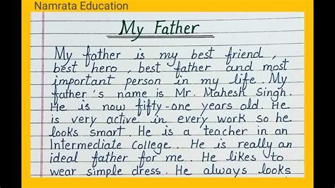 Essay On My Father In Englishmy Father Essay Writingmy Father Essay