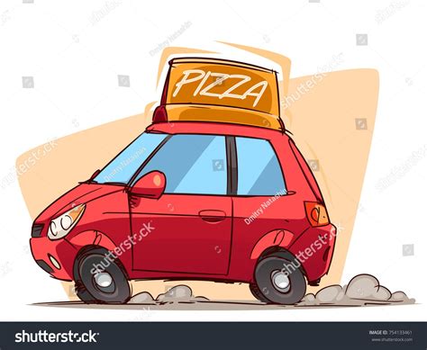 Fast Pizza Delivery. Cartoon car side view #Ad , #ad, #Delivery#Pizza#Fast#Cartoon | Resume ...