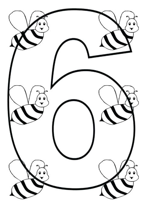 Number 6 Coloring Page At Free Printable Colorings