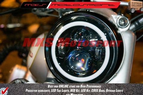 Mxshl98 Led Monster Projector Headlight For Royal Enfield Bullet Classic 350 And 500 Motorcycle