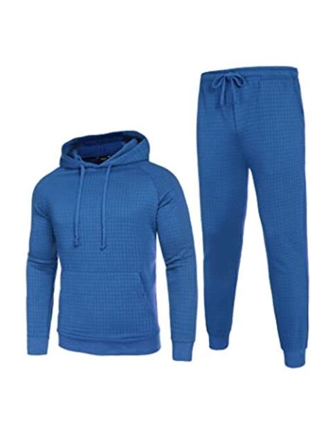 Buy Coofandy Men S Tracksuit 2 Piece Waffle Hoodie Sweatsuits Sets Athletic Jogging Suits With