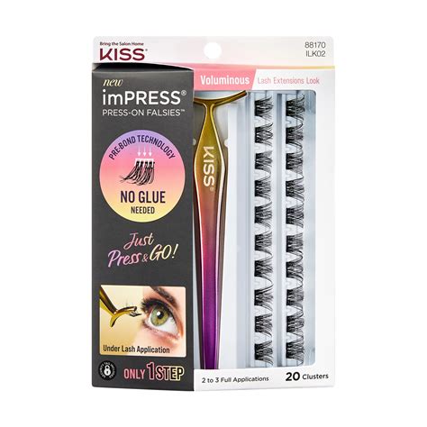 Kiss Impress Press On Falsies Lash Extensions Kit Voluminous Shop