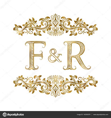 F And R Vintage Initials Logo Symbol The Letters Are Surrounded By