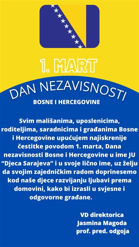 Estitka Povodom Marta Dana Nezavisnosti Bosne I Hercegovine Ju