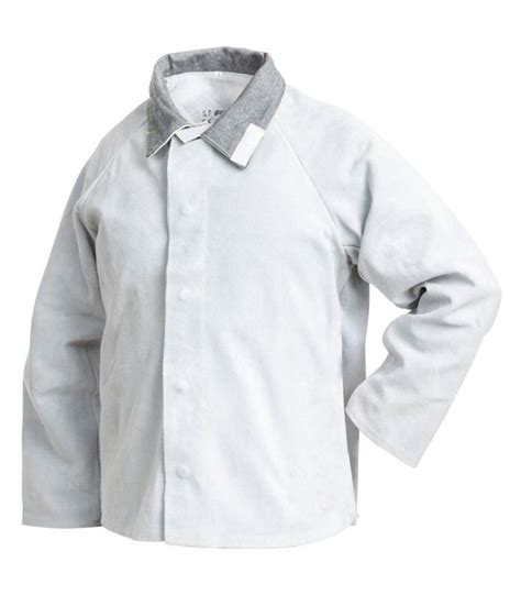 Chaqueta De Cuero Serraje Gris Para Soldador Safetop Standard Leroy