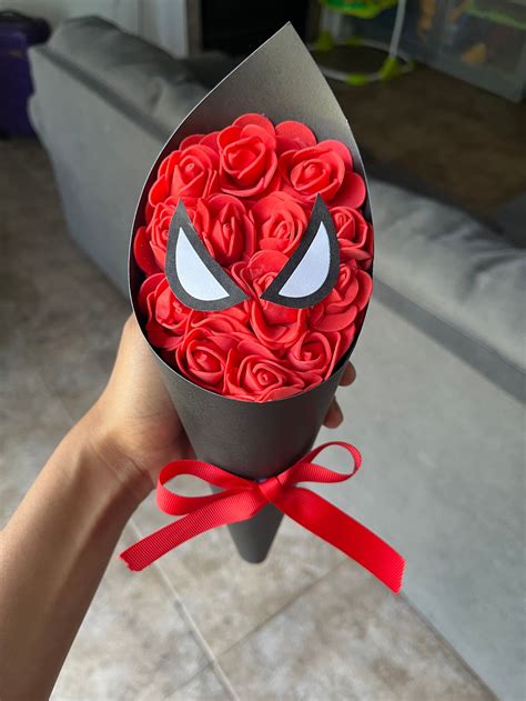 Spider Man Rose Bouquet Etsy UK