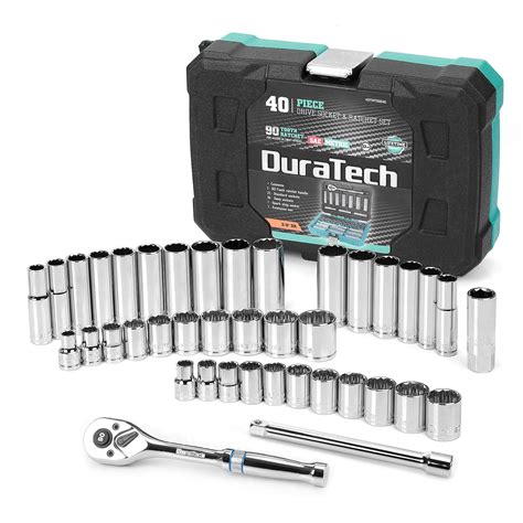 Duratech Piece Drive Socket Set With Sae Metric Sockets