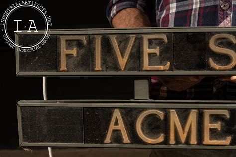 Five Star Gas Acme Paints Lighted Storefront Sign Industrial Artifacts