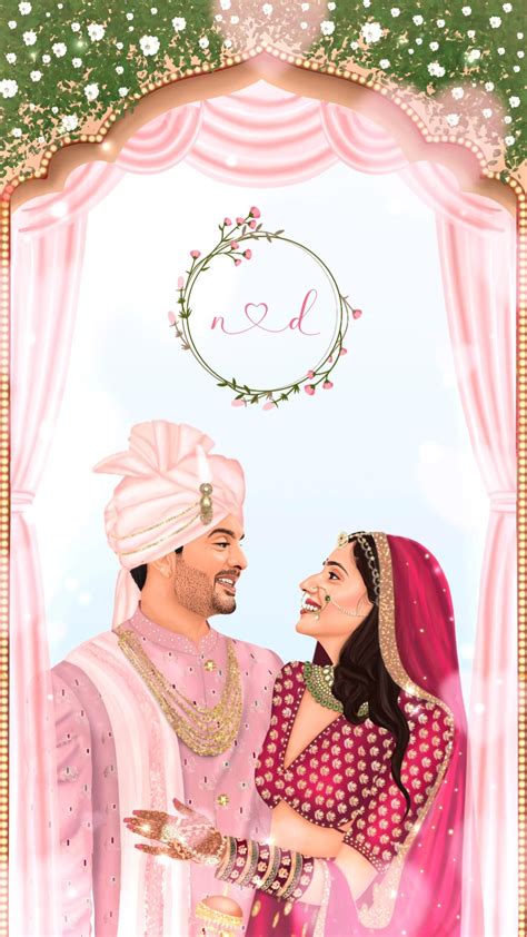 Save The Date Indian Wedding E Invite Caricature Invite Bride