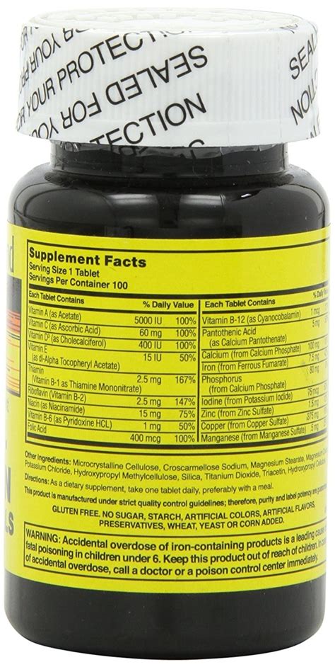 Nature S Blend Multi Vitamin W Mineral Essential Body Nutrient 100ct